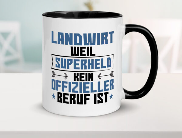 Superheld Landwirt | Bauer | Landwirtschaft Farbige Tasse - Kaffeetasse / Geschenk / Familie