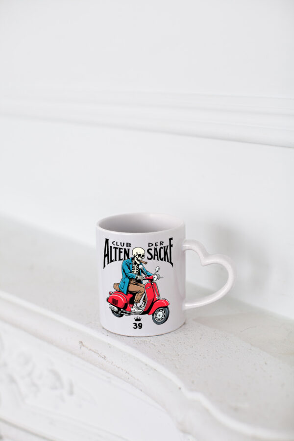 39. Geburtstag |39 Jahre | Club der alten Säcke v2 - Herzhenkel Tasse - Kaffeetasse / Geschenk / Familie