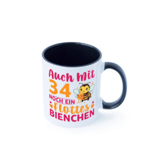 34. Geburtstag | Flottes Bienchen | 34 Jahre Farbige Tasse - Kaffeetasse / Geschenk / Familie