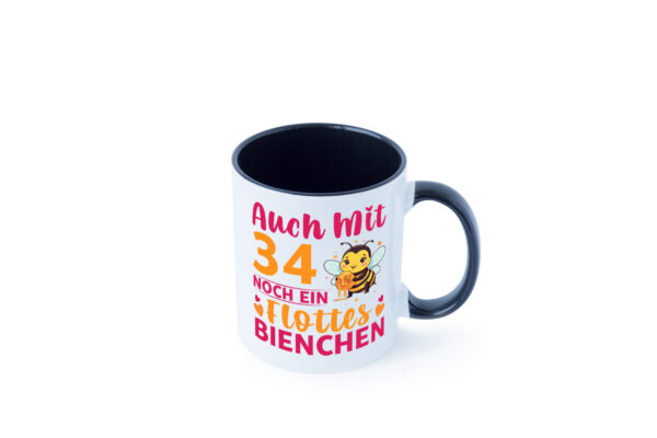 34. Geburtstag | Flottes Bienchen | 34 Jahre Farbige Tasse - Kaffeetasse / Geschenk / Familie