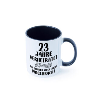 23 Jahre Verheiratet, immer noch am Leben! Farbige Tasse - Kaffeetasse / Geschenk / Familie