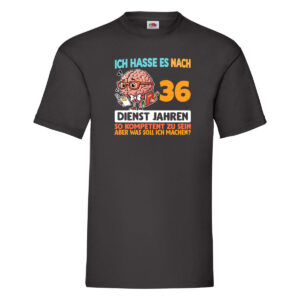 36 Dienstjahre | Arbeit | Kompetent v2 T-Shirt Schwarz