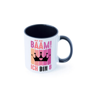 8. Geburtstag | 8 Jahre | Bääm ich bin 8 | Krone Farbige Tasse - Kaffeetasse / Geschenk / Familie