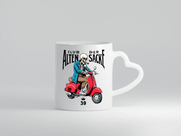 39. Geburtstag |39 Jahre | Club der alten Säcke v2 - Herzhenkel Tasse - Kaffeetasse / Geschenk / Familie
