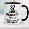 37 Jahre Verheiratet, immer noch am Leben! Farbige Tasse - Kaffeetasse / Geschenk / Familie