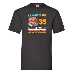 35 Dienstjahre | Arbeit | Kompetent v2 T-Shirt Schwarz