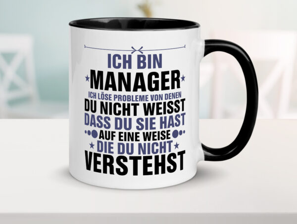 Löse Probleme: Manager | Management v2 Farbige Tasse - Kaffeetasse / Geschenk / Familie