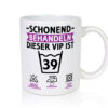 39 Geburtstag | schonend behandeln | 39 Jahre v2 - Tasse Weiss - Kaffeetasse / Geschenk / Familie