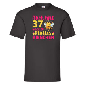 37. Geburtstag | Flottes Bienchen | 37 Jahre v2 T-Shirt Schwarz