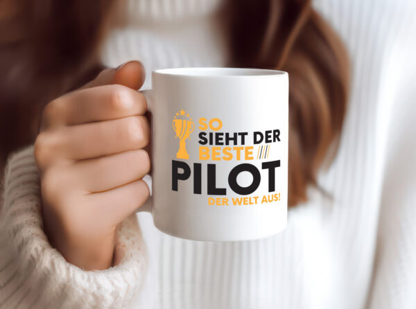 Der Weltbeste Pilot | Flugzeug | Piloten - Tasse Weiss - Kaffeetasse / Geschenk / Familie