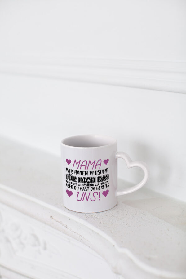 Mama Tasse | lustiger Spruch | Muttertag | Kinder Humor - Herzhenkel Tasse - Kaffeetasse / Geschenk / Familie