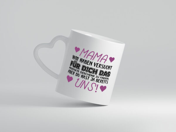 Mama Tasse | lustiger Spruch | Muttertag | Kinder Humor - Herzhenkel Tasse - Kaffeetasse / Geschenk / Familie