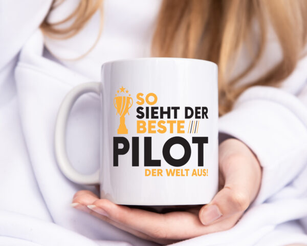 Der Weltbeste Pilot | Flugzeug | Piloten - Tasse Weiss - Kaffeetasse / Geschenk / Familie