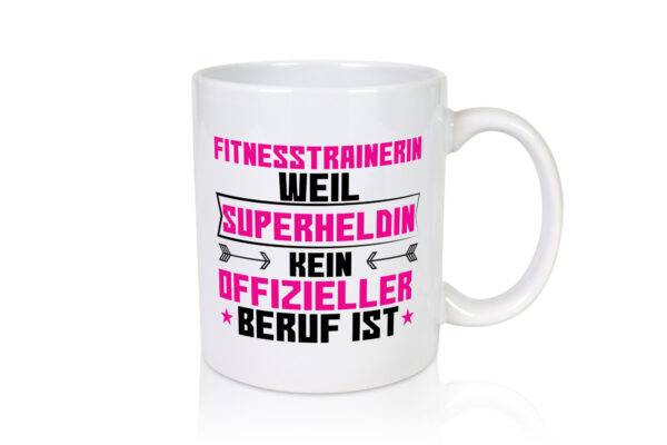 Superheldin Fitnesstrainerin | Trainerin | Sport - Tasse Weiss - Kaffeetasse / Geschenk / Familie