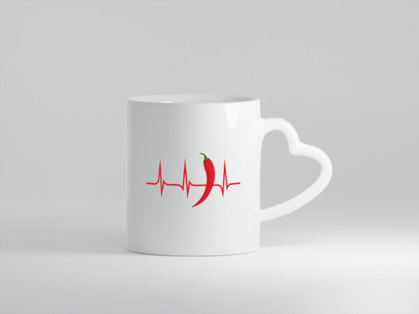 Chili Motiv | Peperoni | scharf | Chilischote | Pfeffer - Herzhenkel Tasse - Kaffeetasse / Geschenk / Familie