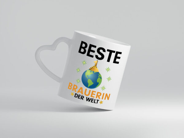 Welt Beste Brauerin | Bier Brauerin | Brauerei - Herzhenkel Tasse - Kaffeetasse / Geschenk / Familie