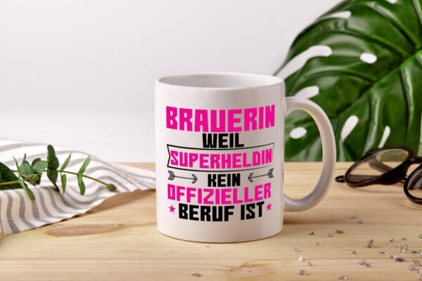 Superheldin Brauerin | Bier Brauerin | Brauerei - Tasse Weiss - Kaffeetasse / Geschenk / Familie