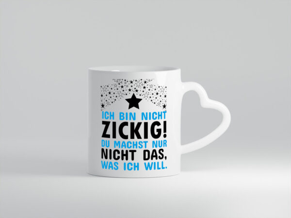 Ich bin keine Zicke - Herzhenkel Tasse - Kaffeetasse / Geschenk / Familie