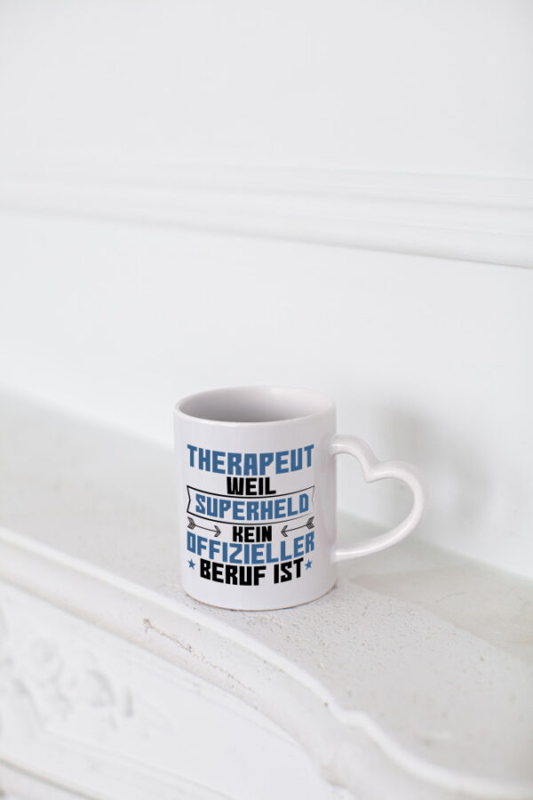 Superheld Therapeut | Psychotherapie | Therapie - Herzhenkel Tasse - Kaffeetasse / Geschenk / Familie