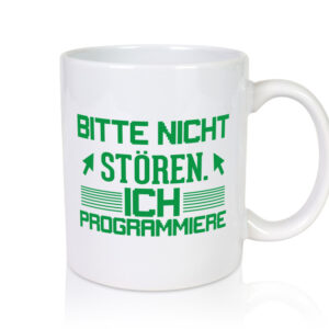 Bitte nicht stören, programmiere | IT | Coding | Software - Tasse Weiss - Kaffeetasse / Geschenk / Familie