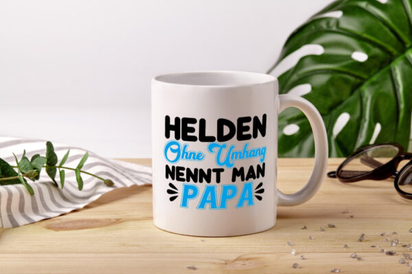 Superheld Papa - Tasse Weiss - Kaffeetasse / Geschenk / Familie