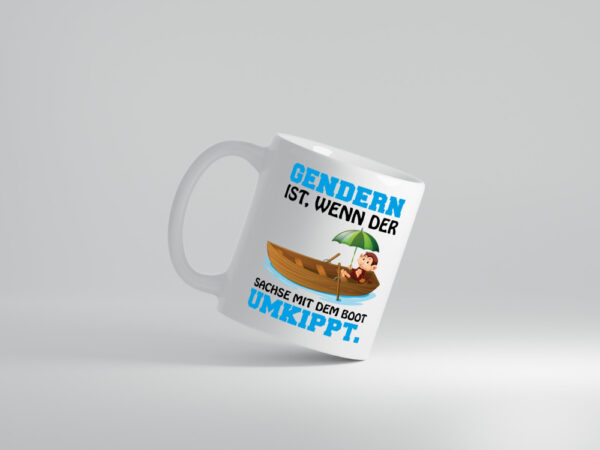Der Sachse Kippt um - Tasse Weiss - Kaffeetasse / Geschenk / Familie